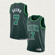 Jaylen Brown NO 7 Camiseta Boston Celtics Earned 2020-21 Verde
