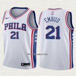 Joel Embiid NO 21 Camiseta Nino Philadelphia 76ers 2017-18 Blanco