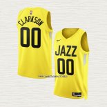 Jordan Clarkson NO 00 Camiseta Utah Jazz Icon 2022-23 Amarillo