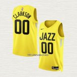 Jordan Clarkson NO 00 Camiseta Utah Jazz Icon 2022-23 Amarillo