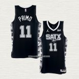 Joshua Primo NO 11 Camiseta San Antonio Spurs Statement 2022-23 Negro