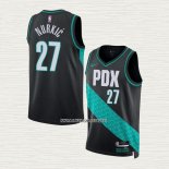 Jusuf Nurkic NO 27 Camiseta Portland Trail Blazers Ciudad 2022-23 Negro