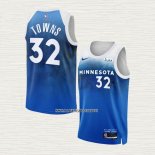 Karl-Anthony Towns NO 32 Camiseta Minnesota Timberwolves Ciudad 2023-24 Azul