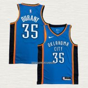 Kevin Durant NO 35 Camiseta Oklahoma City Thunder Icon Azul