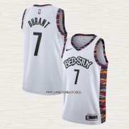 Kevin Durant NO 7 Camiseta Brooklyn Nets Ciudad 2019-20 Blanco