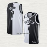 Kevin Durant NO 7 Camiseta Brooklyn Nets Split Negro Blanco