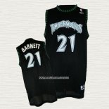 Kevin Garnett NO 21 Camiseta Minnesota Timberwolves Retro Negro