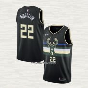 Khris Middleton NO 22 Camiseta Milwaukee Bucks Statement 2020 Negro