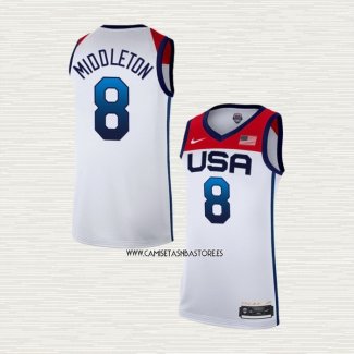 Khris Middleton NO 8 Camiseta USA 2021 Blanco