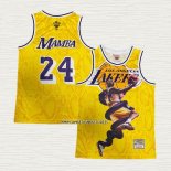 Kobe Bryant NO 24 Camiseta Los Angeles Lakers Mamba Amarillo