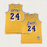 Kobe Bryant NO 24 Camiseta Los Angeles Lakers Mitchell & Ness 2007-08 Amarillo