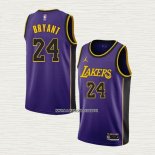 Kobe Bryant NO 24 Camiseta Los Angeles Lakers Statement 2022-23 Violeta