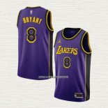 Kobe Bryant NO 8 Camiseta Los Angeles Lakers Statement 2022-23 Violeta