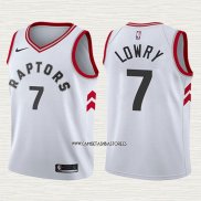 Kyle Lowry NO 7 Camiseta Nino Toronto Raptors Association 2017-18 Blanco