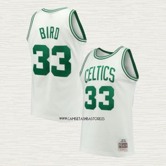Larry Bird NO 33 Camiseta Boston Celtics Mitchell & Ness 1985-86 Blanco