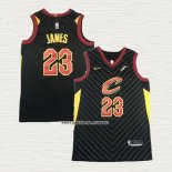 LeBron James NO 23 Camiseta Cleveland Cavaliers Retro Negro