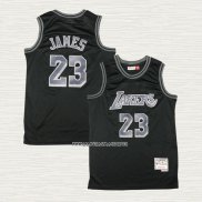 LeBron James NO 23 Camiseta Los Angeles Lakers Retro Negro