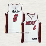 LeBron James NO 6 Camiseta Miami Heat Association 2021-22 Blanco