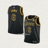 LeBron James NO 6 Camiseta Nino Los Angeles Lakers Mamba 2021-22 Negro