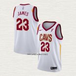 Lebron James NO 23 Camiseta Cleveland Cavaliers Association 2017-18 Blanco