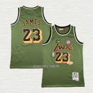 Lebron James NO 23 Camiseta Los Angeles Lakers Mitchell & Ness 2018-19 Verde