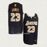 Lebron James NO 23 Camiseta Los Angeles Lakers Negro