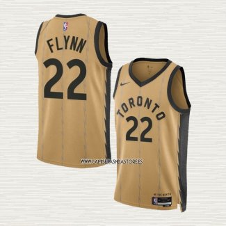 Malachi Flynn NO 22 Camiseta Toronto Raptors Ciudad 2023-24 Oro