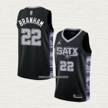 Malaki Branham NO 22 Camiseta San Antonio Spurs Statement 2022-23 Negro