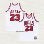 Michael Jordan NO 23 Camiseta Chicago Bulls Hardwood Classics Throwback 1997-98 Blanco
