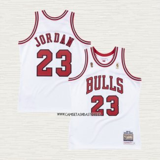 Michael Jordan NO 23 Camiseta Chicago Bulls Mitchell & Ness 1996-97 Blanco