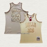 Michael Jordan NO 23 Camiseta Chicago Bulls Mitchell & Ness 1997-98 Oro