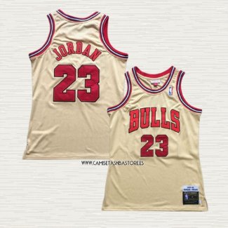 Michael Jordan NO 23 Camiseta Chicago Bulls Retro Crema