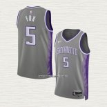 NO 5 Camiseta Sacramento Kings Ciudad 2022-23 Gris De'Aaron Fox