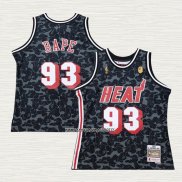 NO 93 Camiseta Miami Heat Hardwood Classic Bape Negro