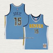 Nikola Jokic NO 15 Camiseta Denver Nuggets Mitchell & Ness 2016-17 Azul