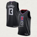 Paul George NO 13 Camiseta Los Angeles Clippers Statement 2020-21 Negro