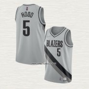 Rodney Hood NO 5 Camiseta Portland Trail Blazers Earned 2020-21 Gris