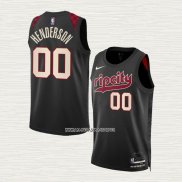 Scoot Henderson NO 00 Camiseta Portland Trail Blazers Ciudad 2023-24 Negro