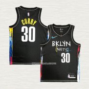 Seth Curry NO 30 Camiseta Brooklyn Nets Ciudad 2020-21 Negro