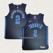 Shai Gilgeous-Alexander NO 2 Camiseta Oklahoma City Thunder Earned Autentico Negro