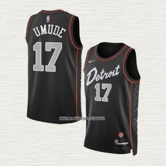 Stanley Umude NO 17 Camiseta Detroit Pistons Ciudad 2023-24 Negro
