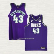 Thanasis Antetokounmpo NO 43 Camiseta Milwaukee Bucks Classic 2022-23 Violeta