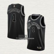 Victor Wembanyama NO 1 Camiseta San Antonio Spurs Classic 2022-23 Negro