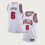 Alex Caruso NO 6 Camiseta Chicago Bulls Association 2021 Blanco