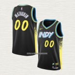 Bennedict Mathurin NO 00 Camiseta Indiana Pacers Ciudad 2023-24 Negro