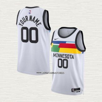 Camiseta Minnesota Timberwolves Personalizada Ciudad 2022-23 Blanco