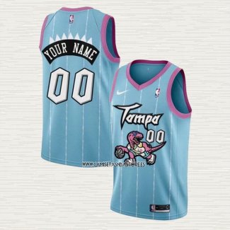 Camiseta Toronto Raptors Personalizada Ciudad 2020-21 Rosa Azul