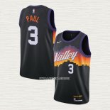 Chris Paul NO 3 Camiseta Phoenix Suns Ciudad 2020-21 Negro