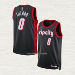 Damian Lillard NO 0 Camiseta Portland Trail Blazers Ciudad 2021-22 Negro