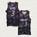 Dwyane Wade NO 3 Camiseta Miami Heat Fashion Royalty Negro